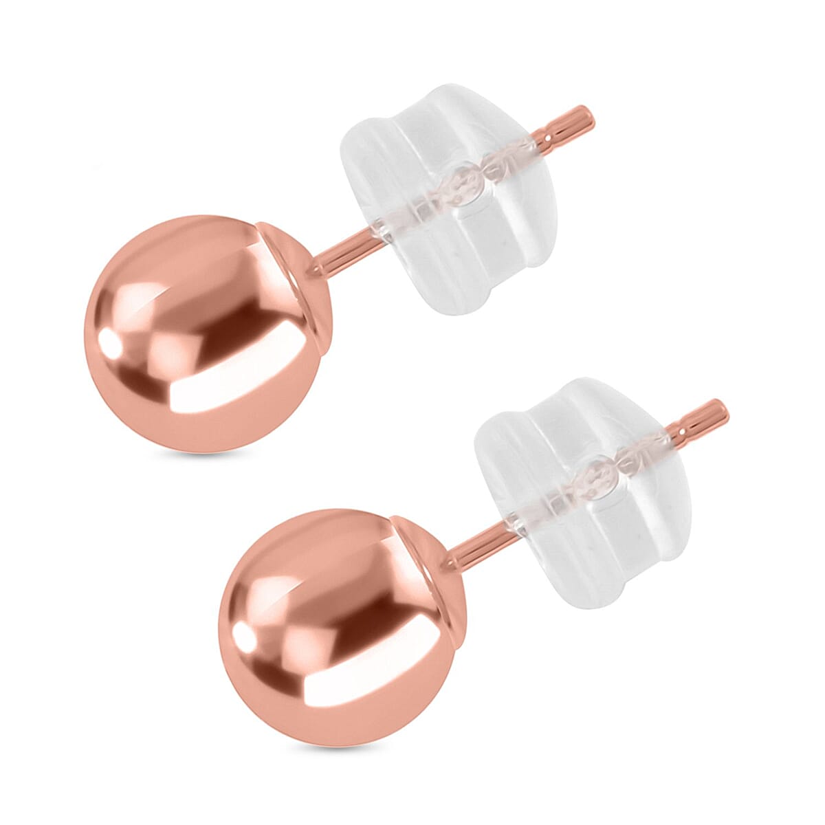 6mm Ball Stud Earrings in 14K Rose Gold 0.20 Grams image number 2