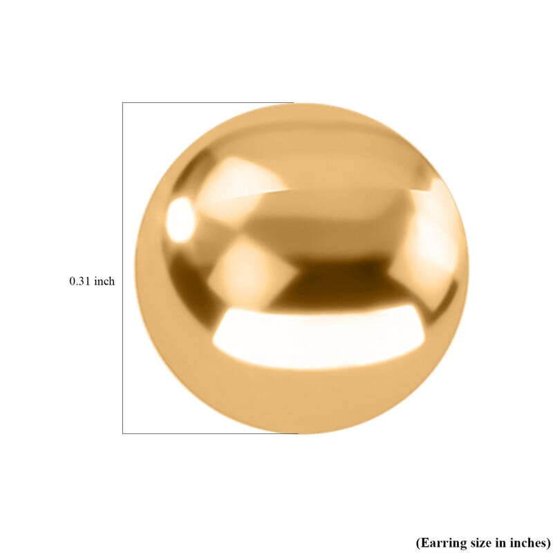 8mm Ball Stud Earrings in 14K Yellow Gold