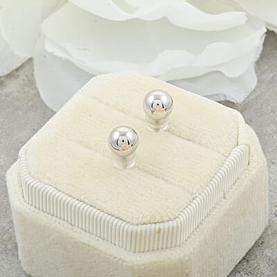  7mm Ball Stud Earrings in 14K White Gold