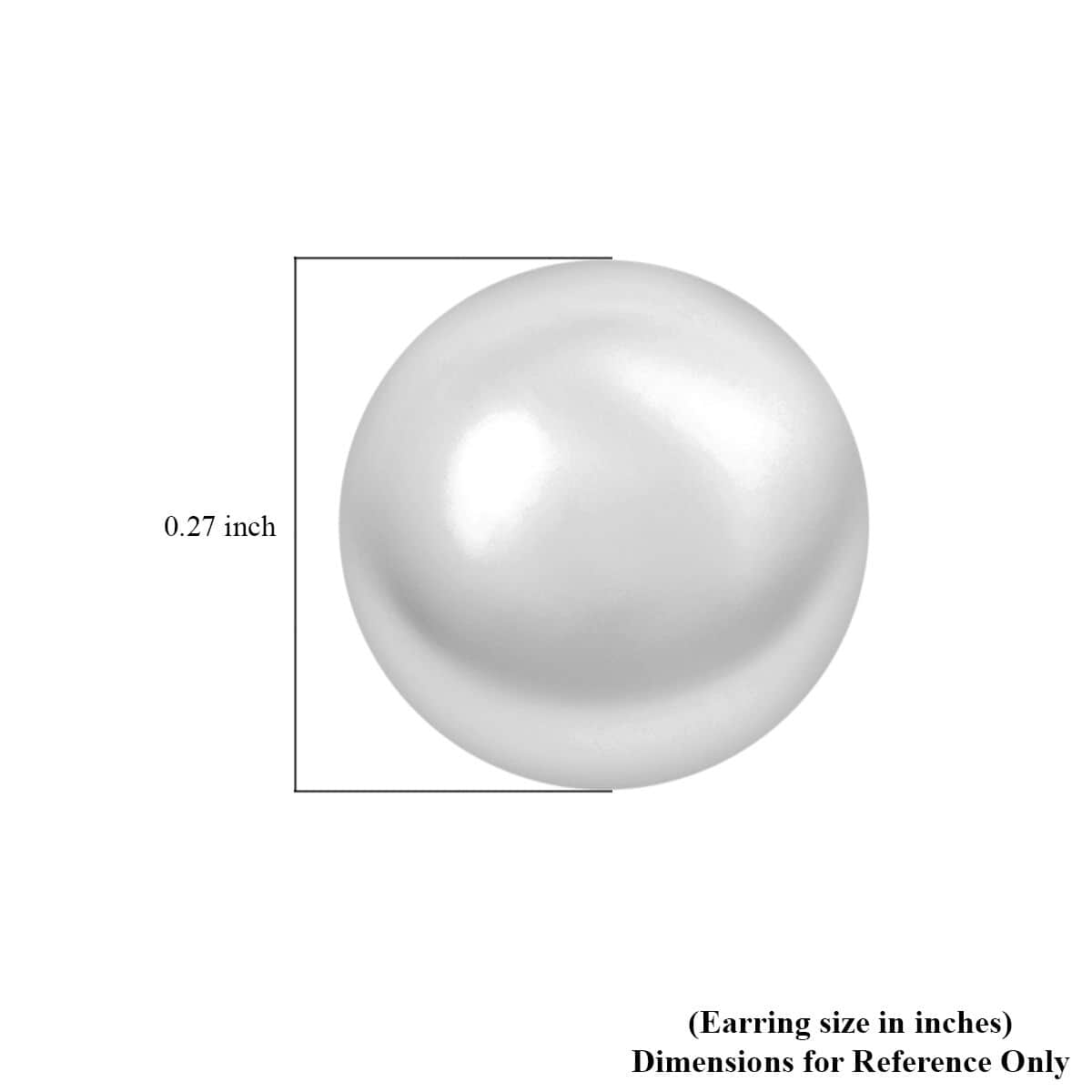 Ball Stud 7mm Earrings in 14K White Gold image number 4