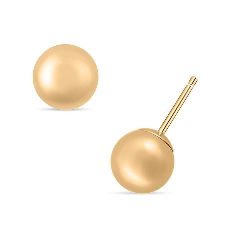 Ball Stud 8mm Earrings in 14K Yellow Gold