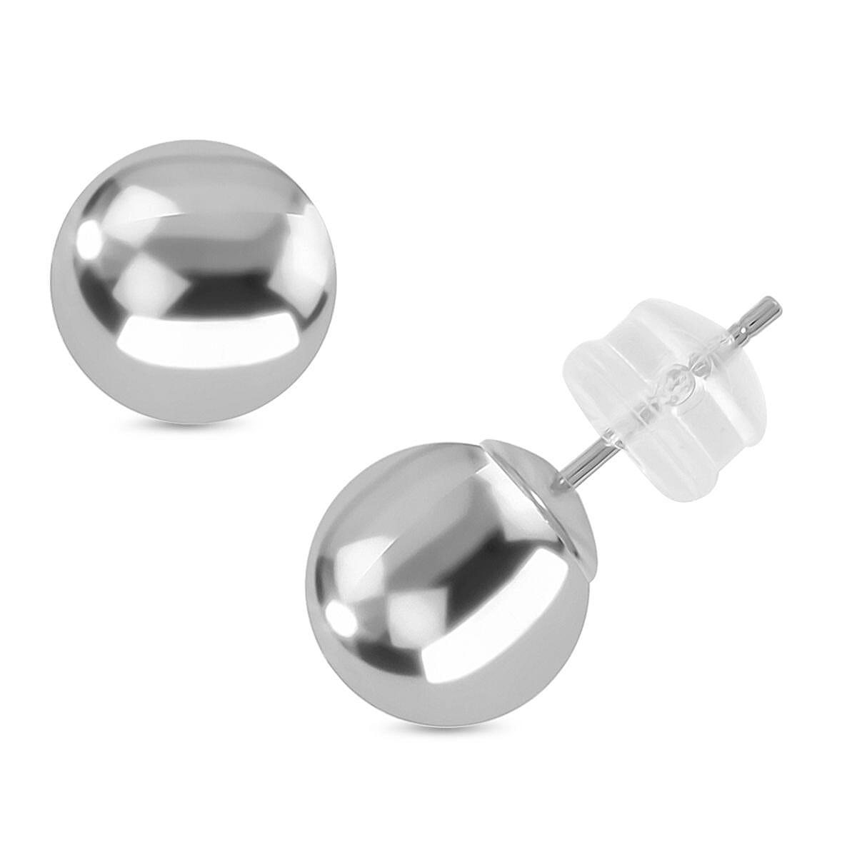 8mm Ball Stud Earrings in 14K White Gold image number 0