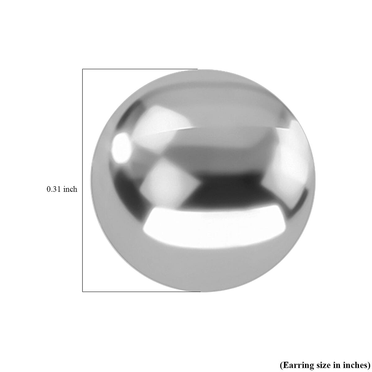 8mm Ball Stud Earrings in 14K White Gold image number 3