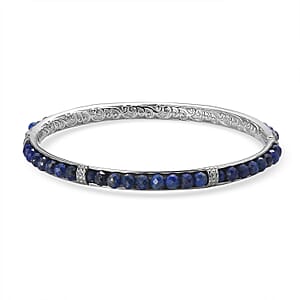 Lapis Lazuli 19.50 ctw Bangle Bracelet in Stainless Steel (8.00 In)