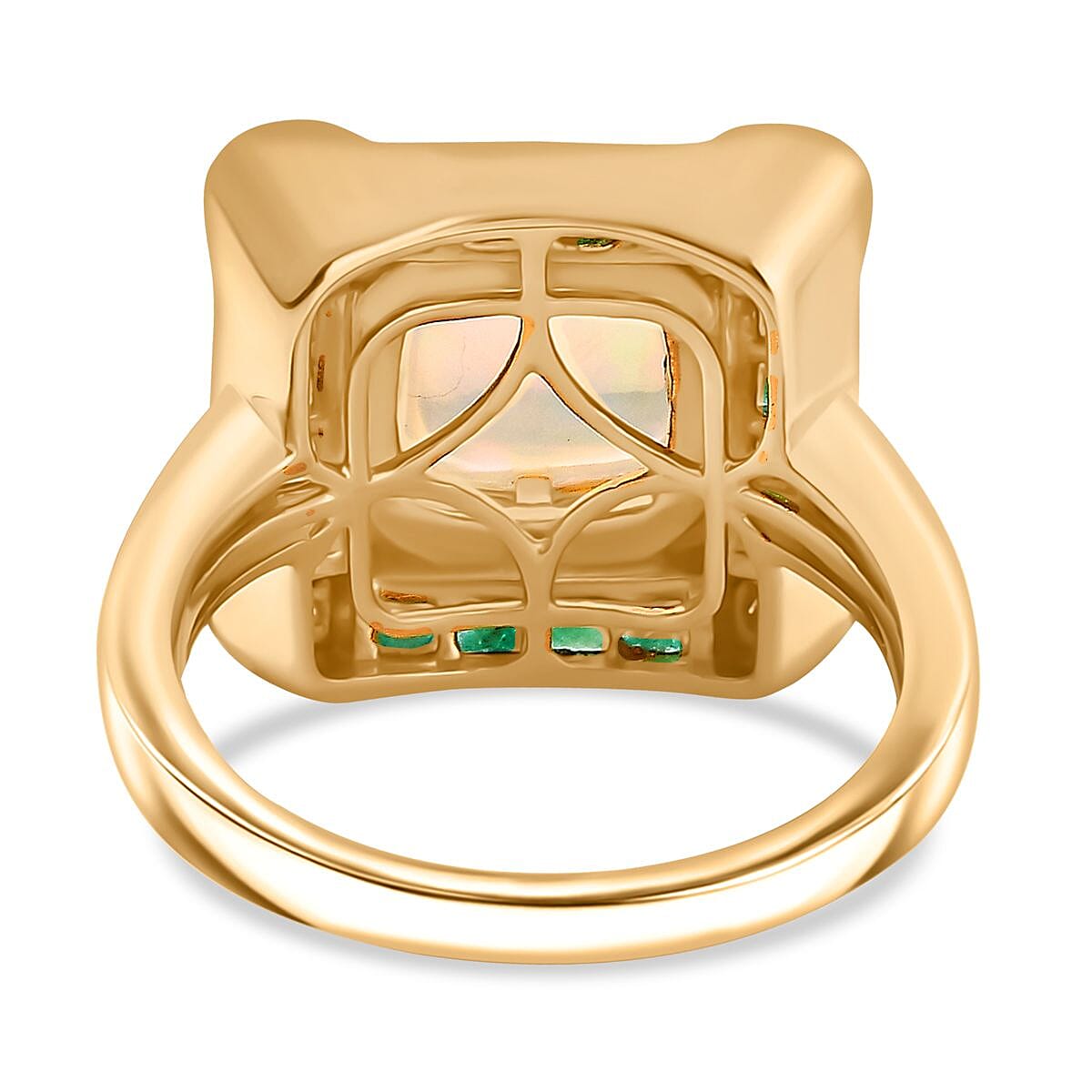 Premium Ethiopian Welo Opal and Multi Gemstone 2.71 ctw Ring in 18K Vermeil Yellow Gold Over Sterling Silver (Size 10.0) (6.21 g)