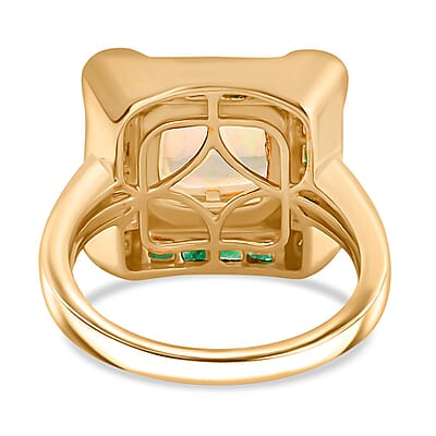Premium Ethiopian Welo Opal and Multi Gemstone 2.71 ctw Ring in 18K Vermeil Yellow Gold Over Sterling Silver (Size 10.0) (6.21 g)