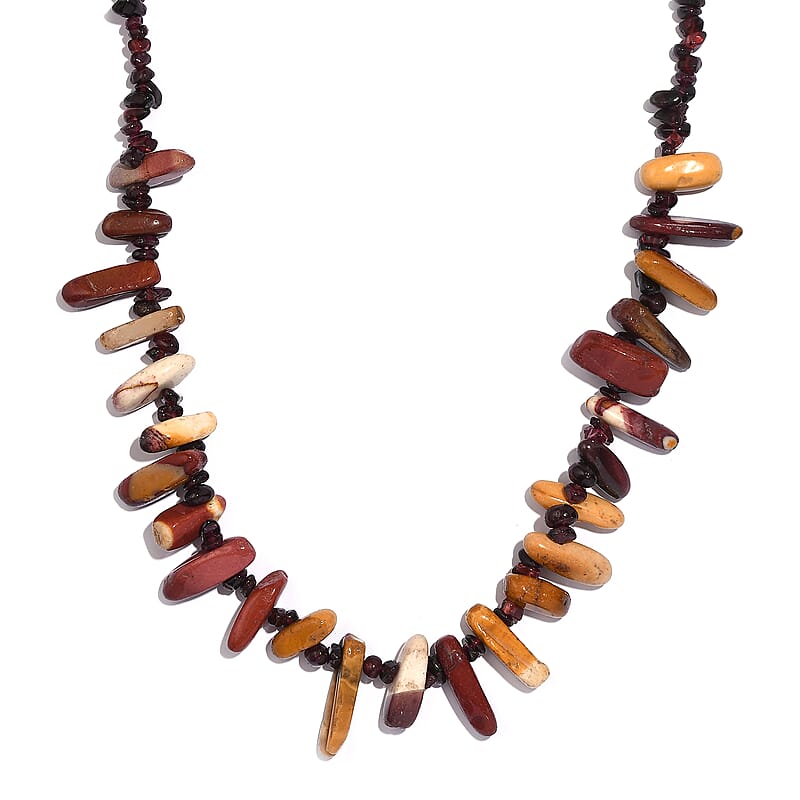 Mookite and Orissa Rhodolite Garnet 275.75 ctw Necklace 20 Inches in Platinum Bond 