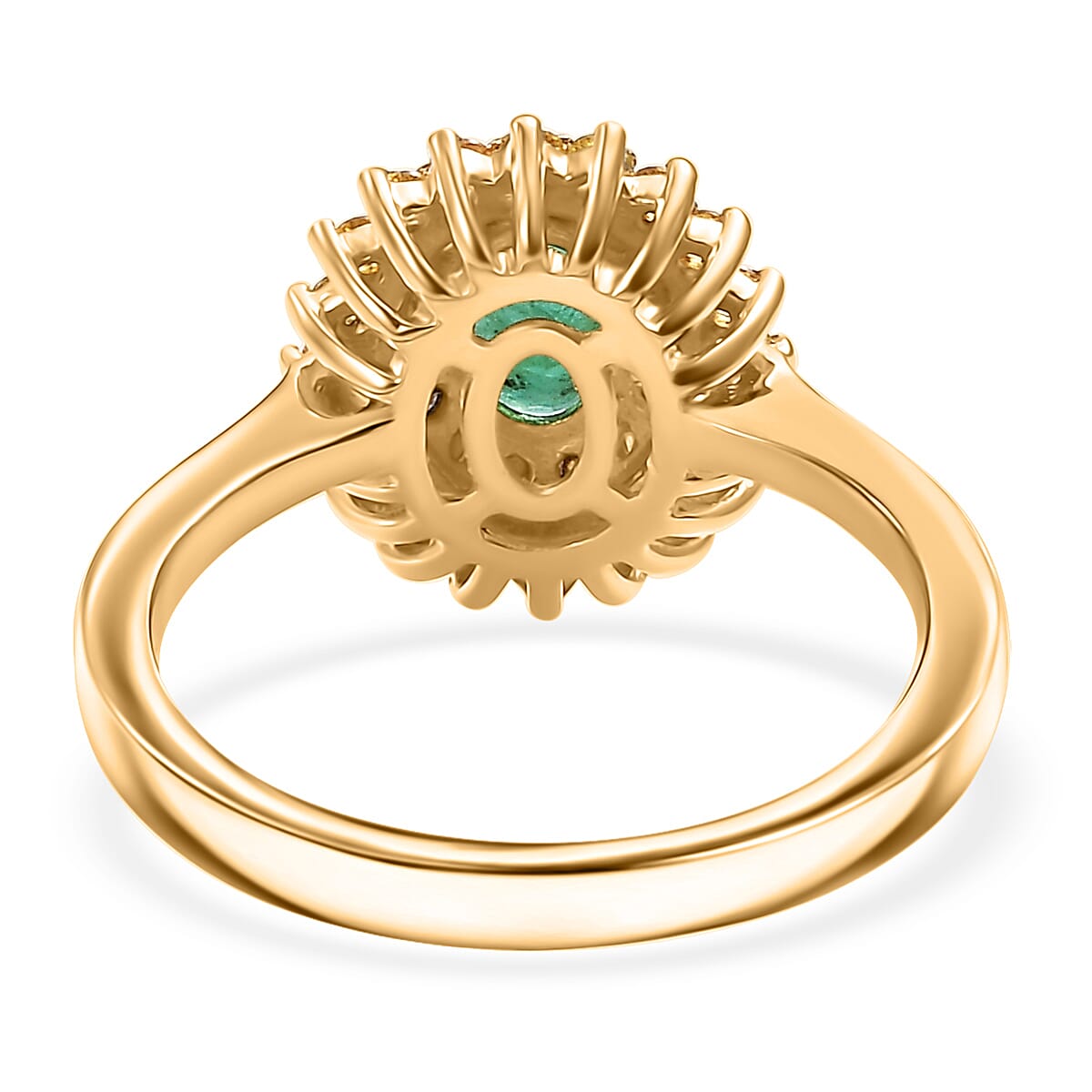 Kagem Zambian Emerald and Multi Gemstone 1.40 ctw Majesty Ring in 18K Vermeil Yellow Gold Over Sterling Silver (Size 10.0)