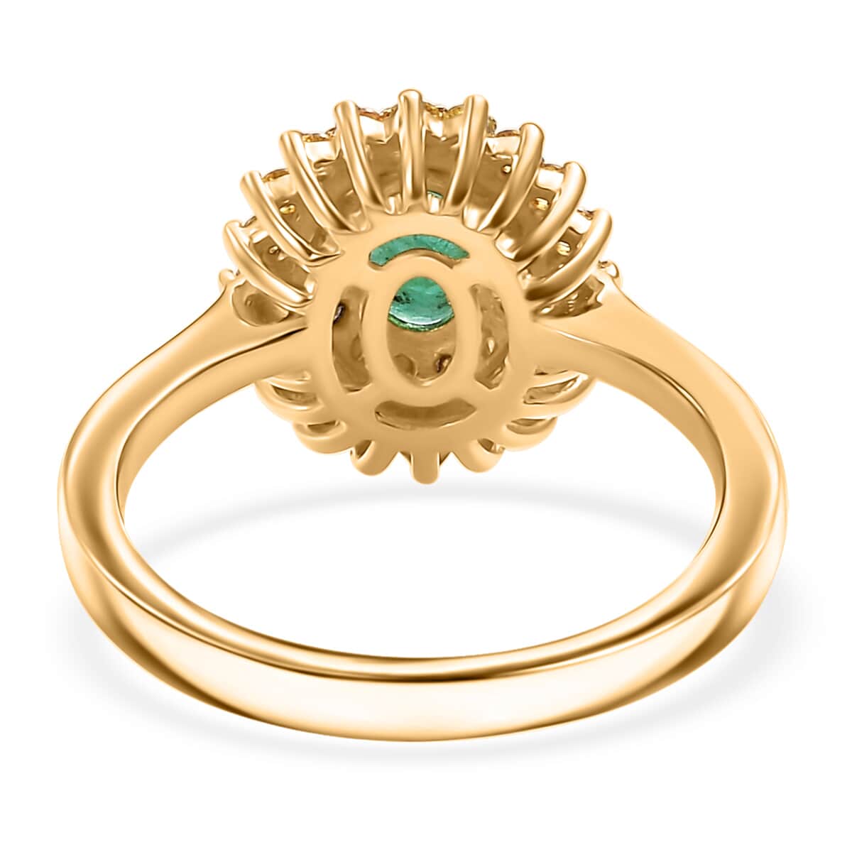 Kagem Zambian Emerald and Multi Gemstone 1.40 ctw Majesty Ring in 18K Vermeil Yellow Gold Over Sterling Silver (Size 10.0) image number 4