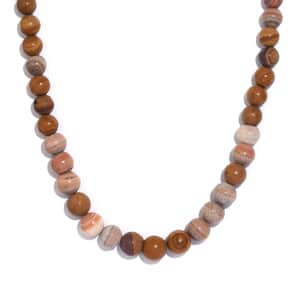 Picture Jasper Beaded 352.60 ctw Necklace 20 Inches in Platinum Bond