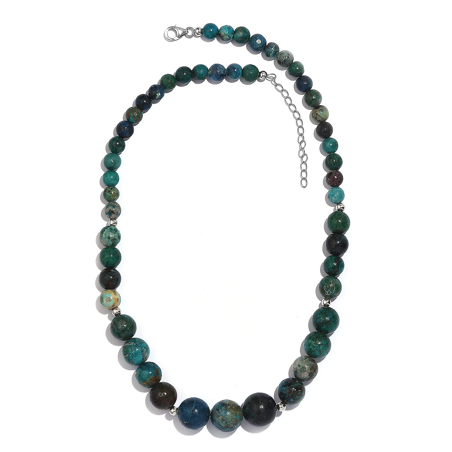 Chrysocolla 274.00 ctw Necklace 18 Inches in Sterling Silver