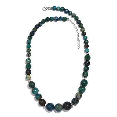 Chrysocolla 274.00 ctw Necklace 18 Inches in Sterling Silver