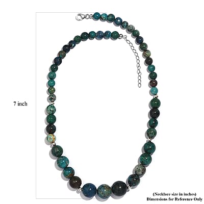 Chrysocolla 274.00 ctw Necklace 18 Inches in Sterling Silver