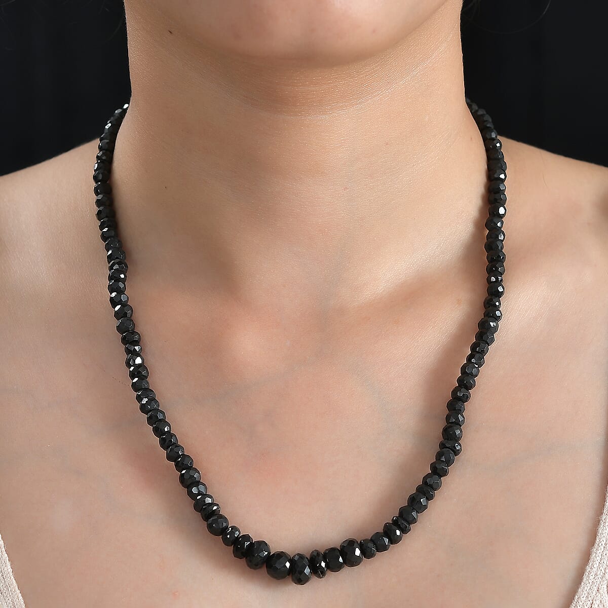 Buy Thai Black Spinel Beaded ctw Necklace (20 Inches) in - Main Image