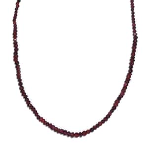 Orissa Rhodolite Garnet Beaded 95.50 ctw Necklace 20 Inches in Stainless Steel 