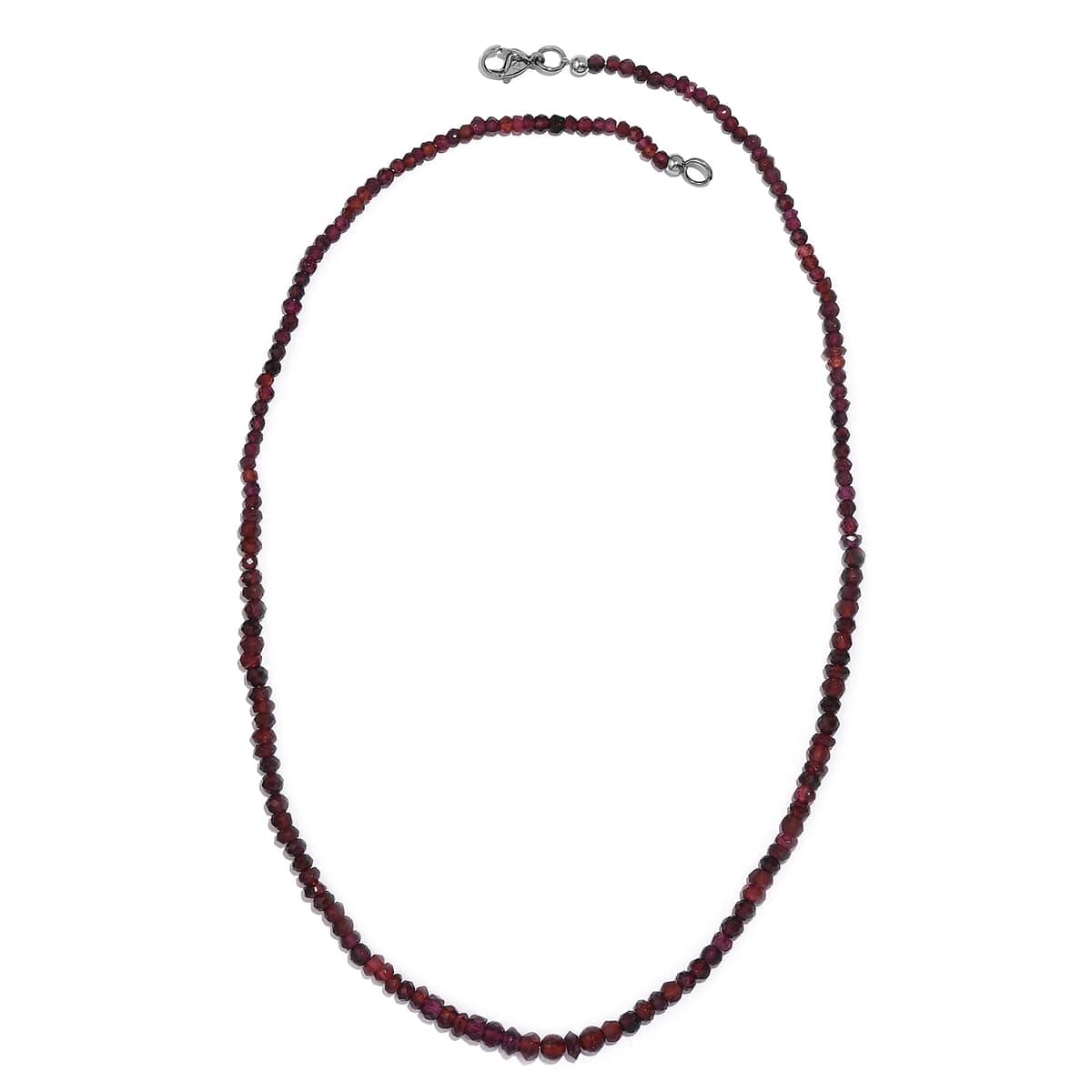 Orissa Rhodolite Garnet Beaded 95.50 ctw Necklace 20 Inches in Stainless Steel  image number 3