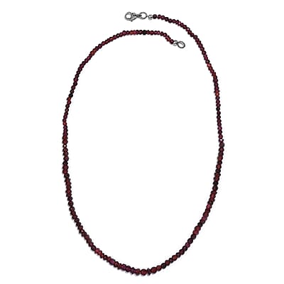 Orissa Rhodolite Garnet Beaded 95.50 ctw Necklace 20 Inches in Stainless Steel 