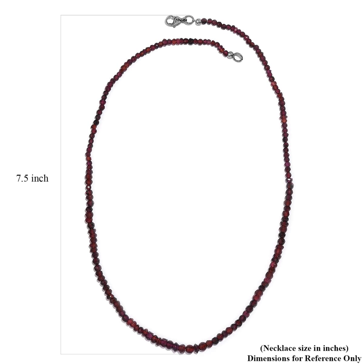 Orissa Rhodolite Garnet Beaded 95.50 ctw Necklace 20 Inches in Stainless Steel  image number 5