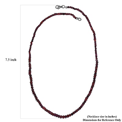 Orissa Rhodolite Garnet Beaded 95.50 ctw Necklace 20 Inches in Stainless Steel 