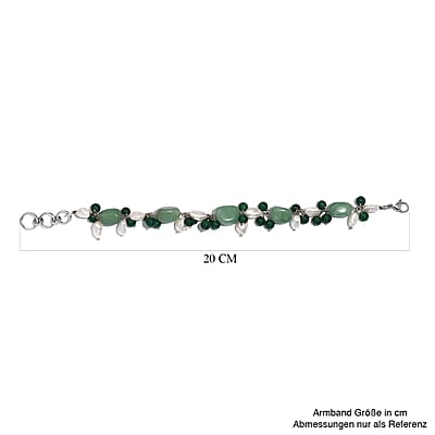 Multi Gemstone 76.15 ctw Bracelet in Stainless Stee (7.25 In) 