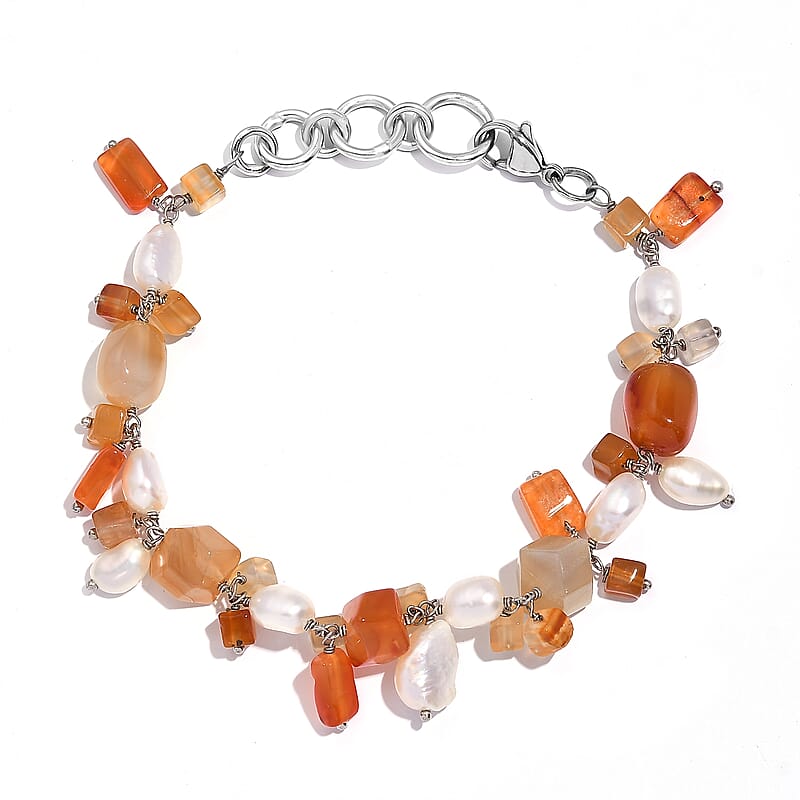 Multi Gemstone 50.95 ctw Bracelet in Stainless Steel (7.25 In)