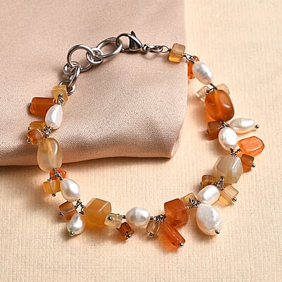 Multi Gemstone 50.95 ctw Bracelet in Stainless Steel (7.25 In)