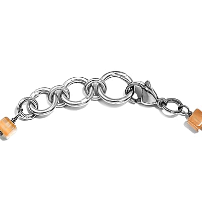 Multi Gemstone 50.95 ctw Bracelet in Stainless Steel (7.25 In)