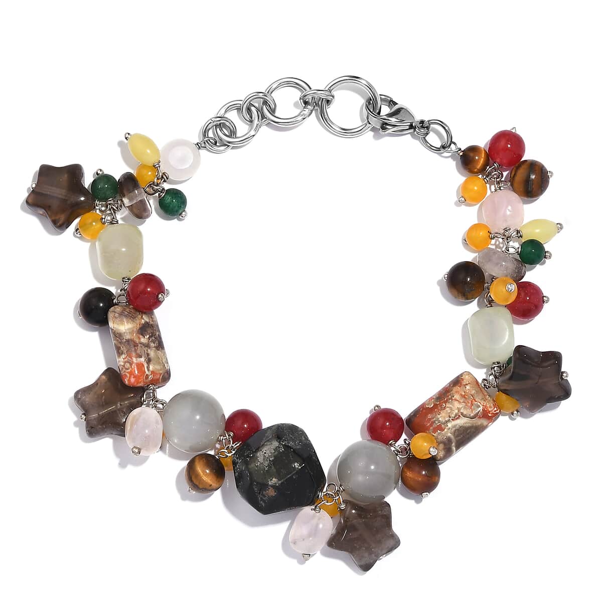 Multi Gemstone 118.70 ctw Bracelet in Stainless Stee (7.25 In)  image number 0