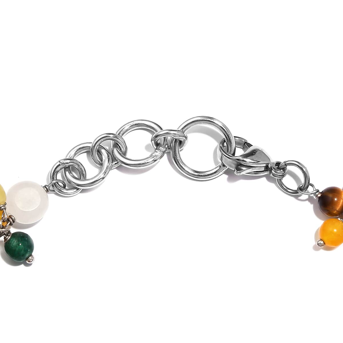 Multi Gemstone 118.70 ctw Bracelet in Stainless Stee (7.25 In)  image number 3