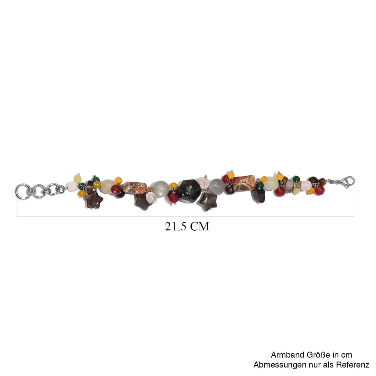 Multi Gemstone 118.70 ctw Bracelet in Stainless Stee (7.25 In)  image number 4