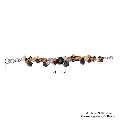 Multi Gemstone 118.70 ctw Bracelet in Stainless Stee (7.25 In) 