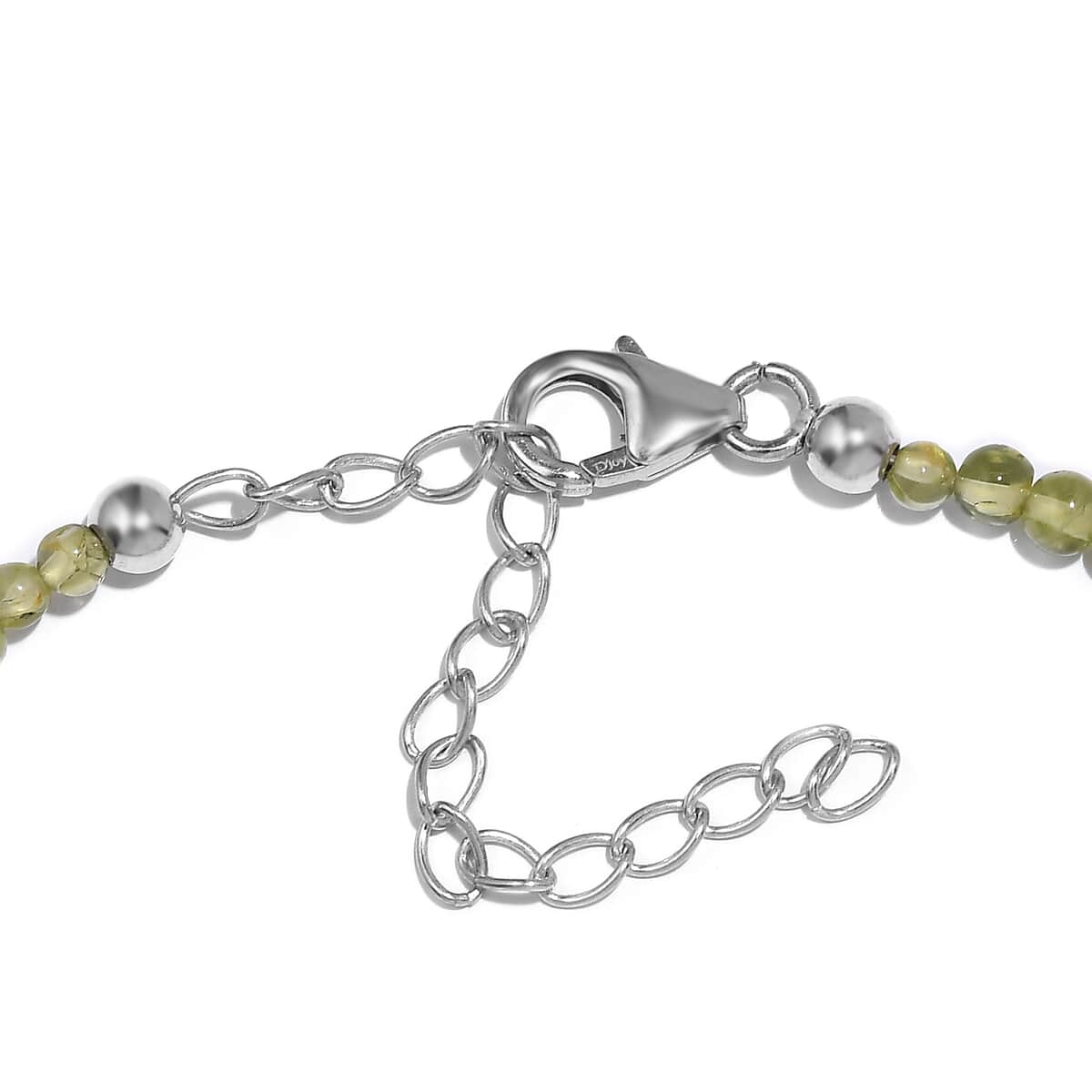 Peridot Beaded 17.90 ctw Bracelet in Stainless Stee (7.25 In) with Extender 2 Inch  image number 3