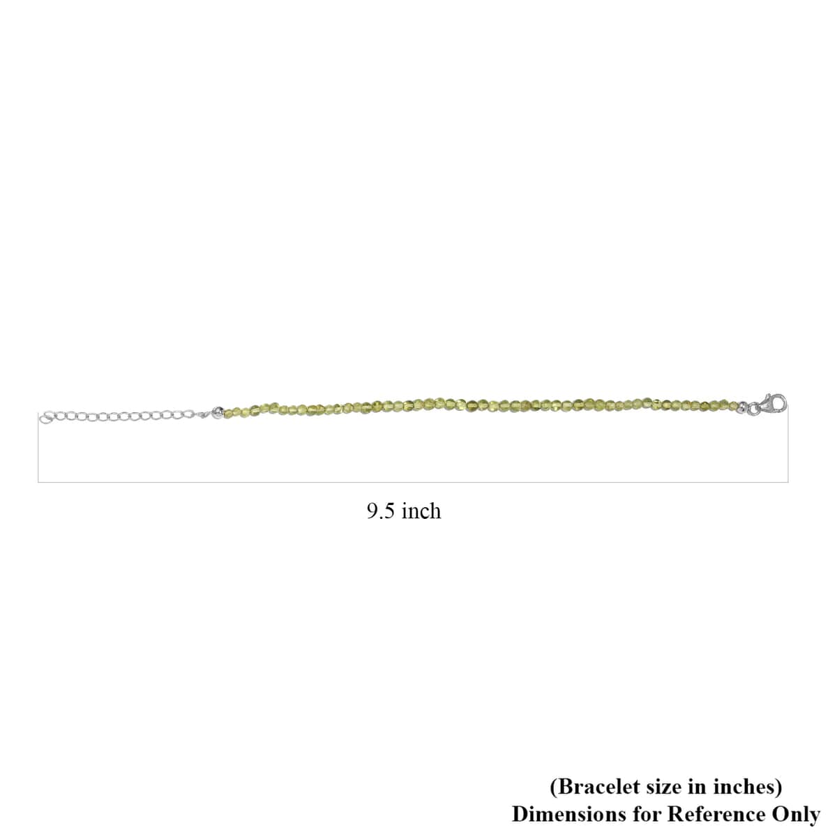 Peridot Beaded 17.90 ctw Bracelet in Stainless Stee (7.25 In) with Extender 2 Inch  image number 4