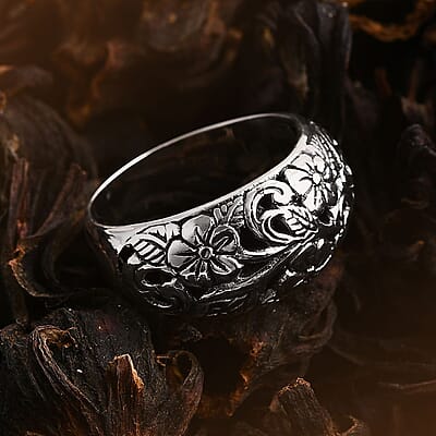 D'Joy Bali Legacy Sterling Silver Frangipani Flower Ring (Size 10.0) 5.15 Grams