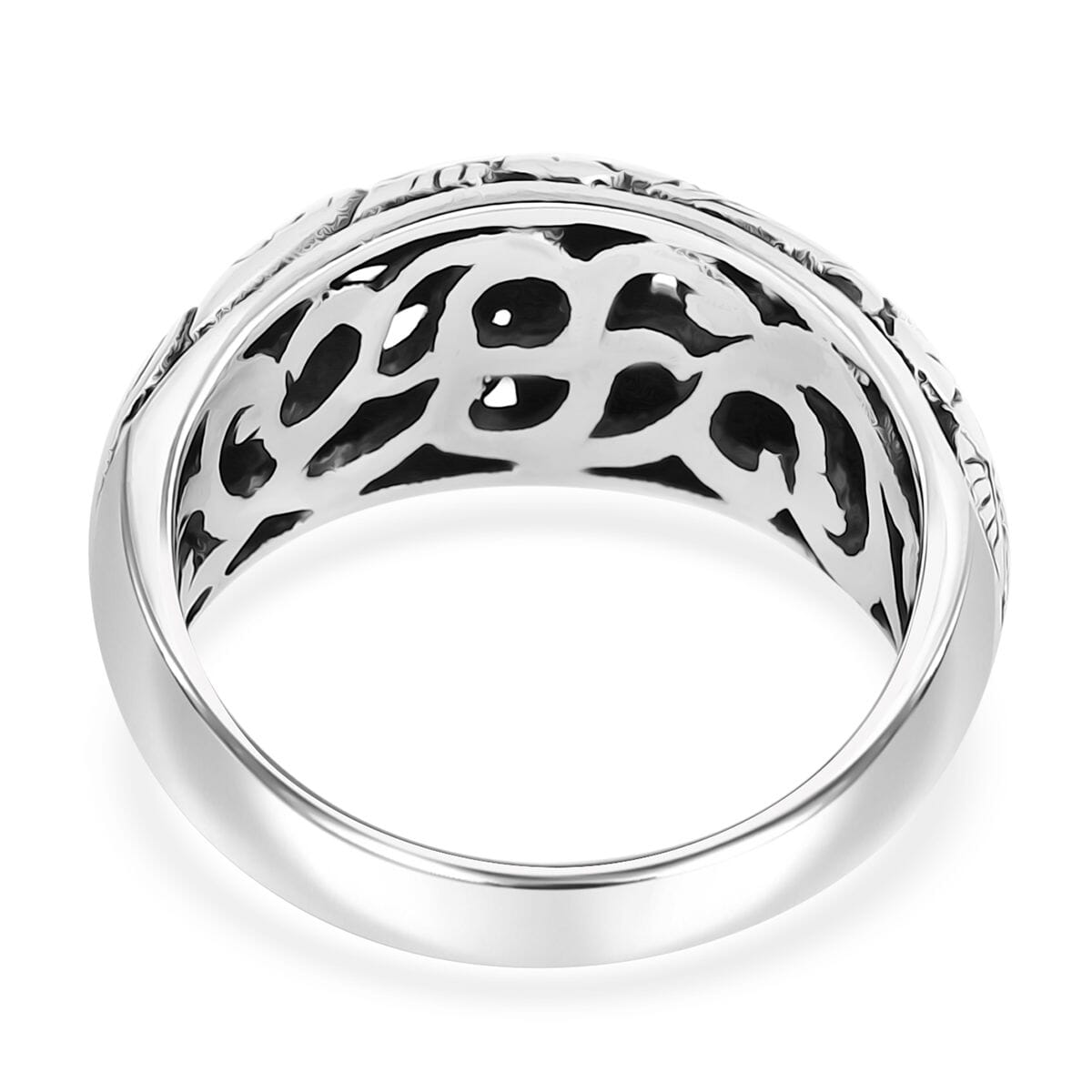 Bali Legacy Sterling Silver Frangipani Flower Ring (Size 10.0) 5.15 Grams image number 4