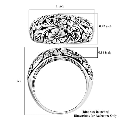 D'Joy Bali Legacy Sterling Silver Frangipani Flower Ring (Size 10.0) 5.15 Grams