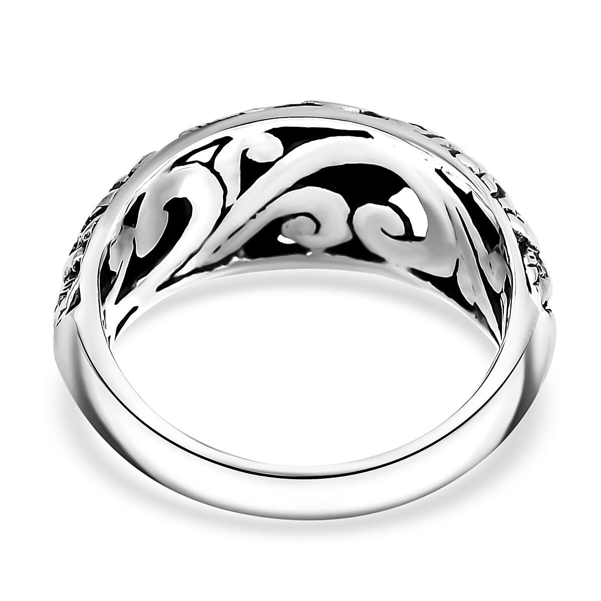 D'Joy Bali Legacy Sterling Silver Rose Flower Ring (Size 7.0) 6.10 Grams image number 4