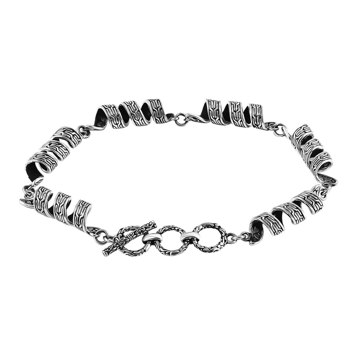 Bali Legacy Milky Way Tulang Naga Chain Bracelet in Sterling Silver (6.50-8.0In) 17.60 Grams image number 3