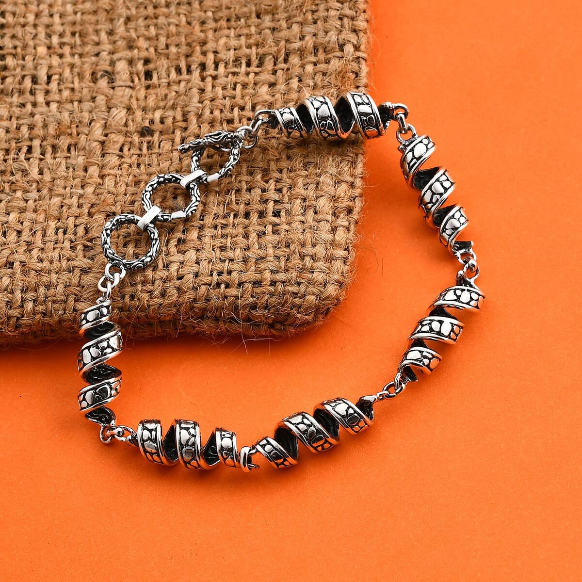 Bali Legacy Milky Way Pebble Chain Bracelet in Sterling Silver (6.50-8.0In) 14.60 Grams image number 1
