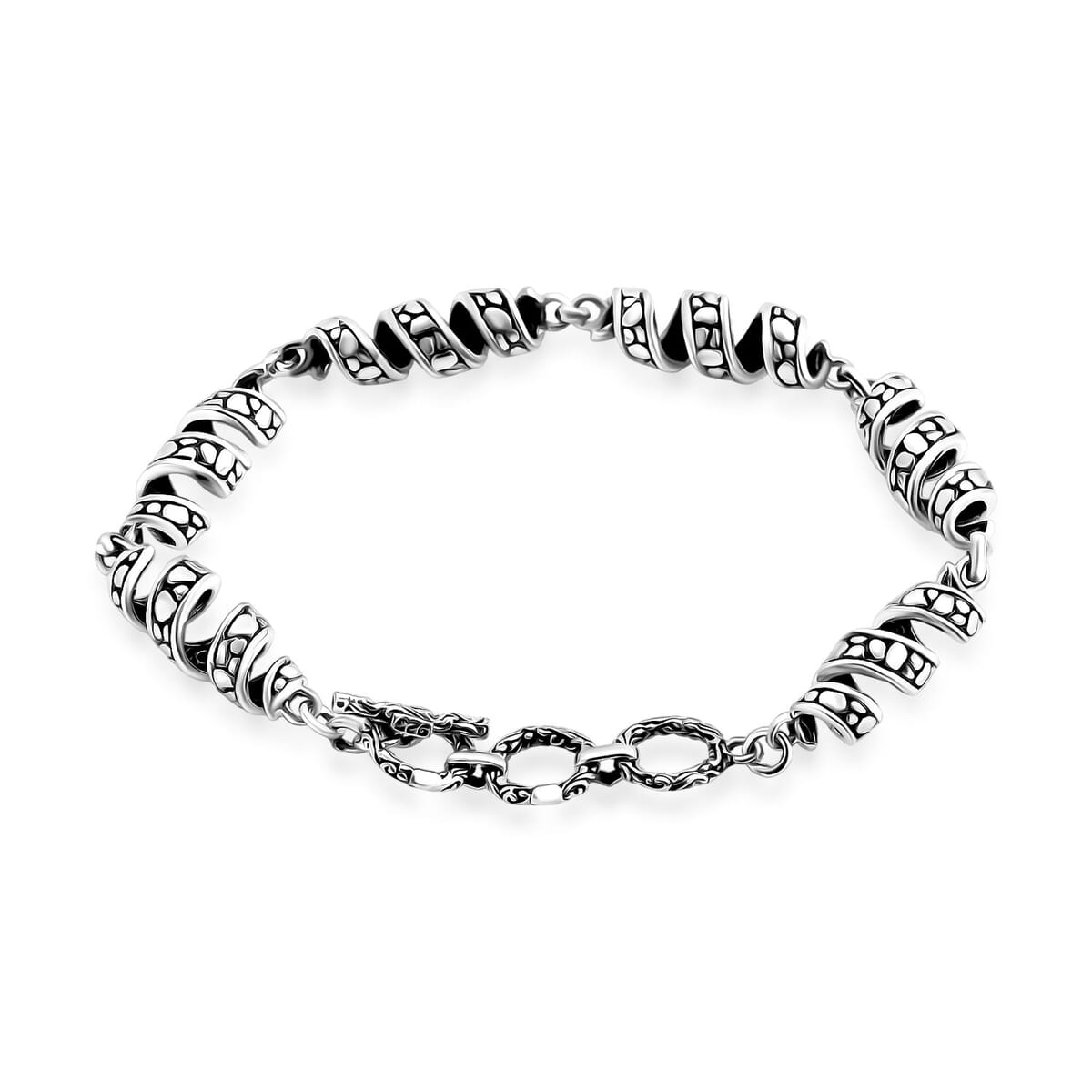 Bali Legacy Milky Way Pebble Chain Bracelet in Sterling Silver (6.50-8.0In) 14.60 Grams image number 3