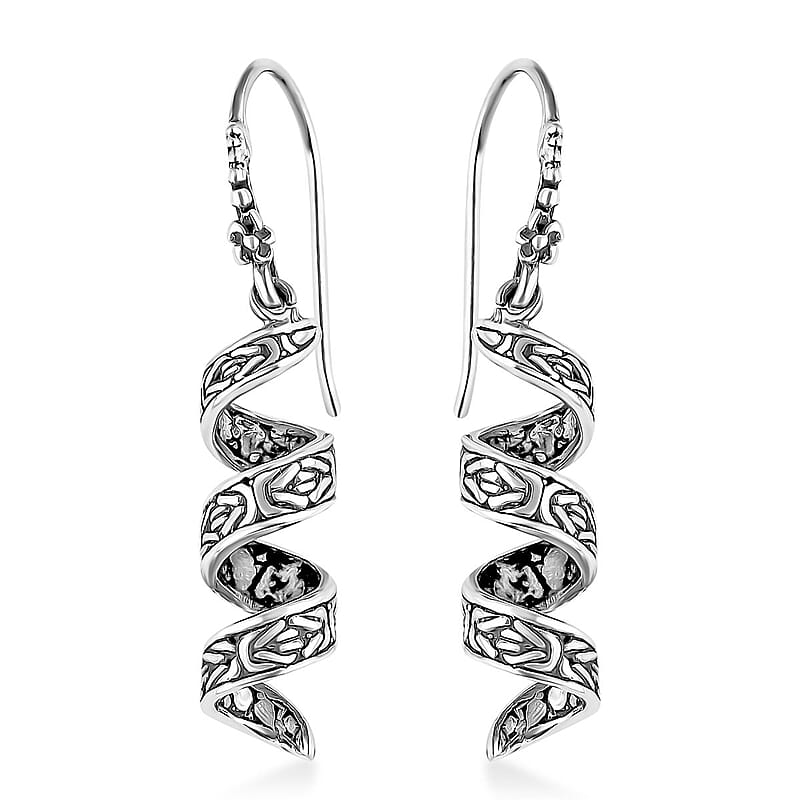 Bali Legacy Milky Way Tulang Naga Earrings in Sterling Silver 5.70 Grams
