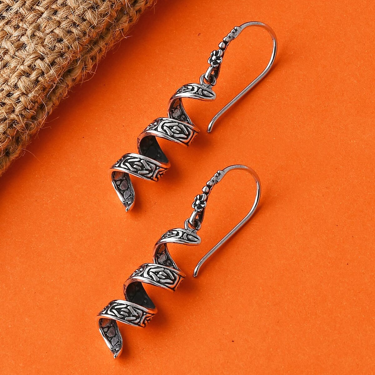 Bali Legacy Milky Way Tulang Naga Earrings in Sterling Silver 5.70 Grams image number 1