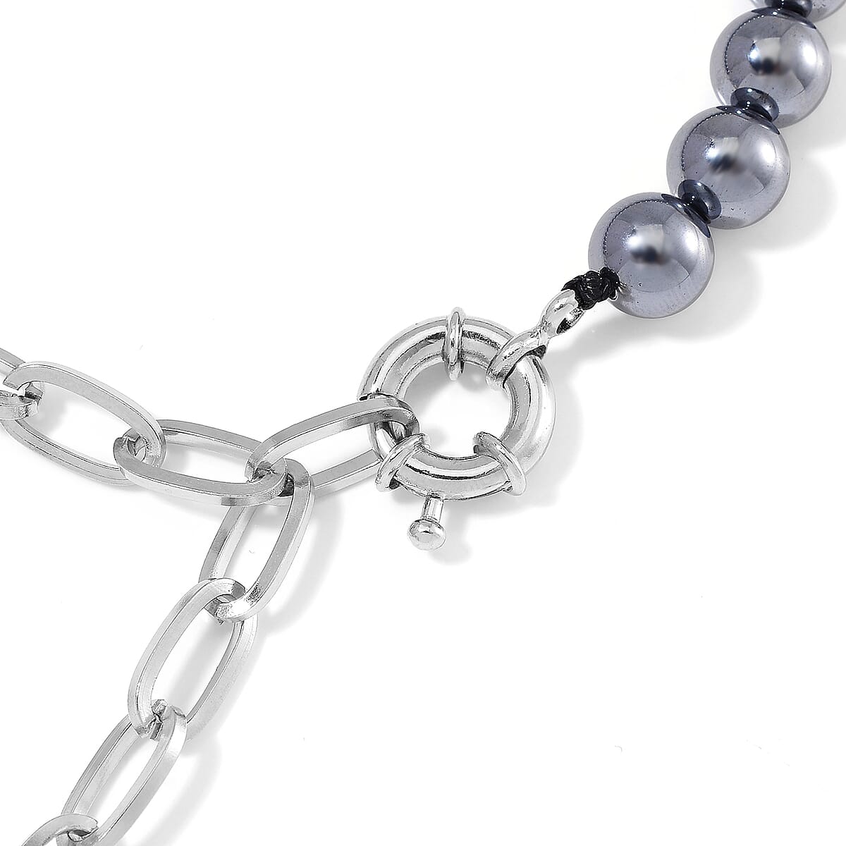 Terahertz (7-9mm) 160.00 ctw Dog Collar in Silvertone 16-20 Inches (Size M) image number 6