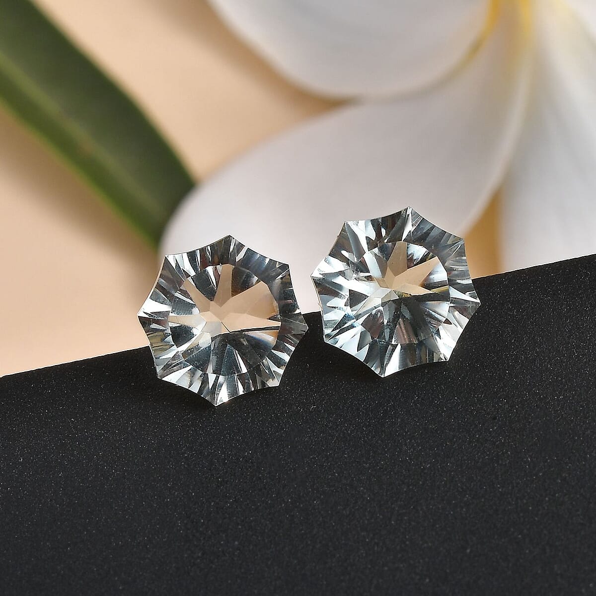 Montezuma Prasiolite Set of 2 (Octillion 10 mm) 6.63 ctw Loose Gemstone image number 1