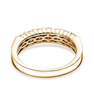 Luxuriant Lab Grown Diamond G-H SI 0.50 ctw Band Ring in 18K Vermeil Yellow Gold Over Sterling Silver (Size 10.0)