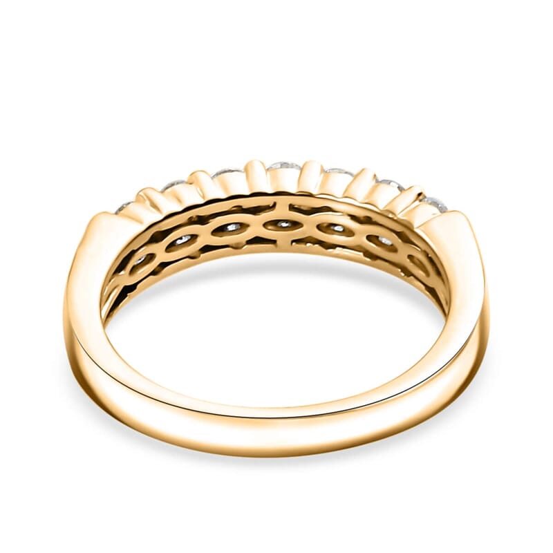 Luxuriant Lab Grown Diamond G-H SI 0.50 ctw Band Ring in 18K Vermeil Yellow Gold Over Sterling Silver (Size 10.0)