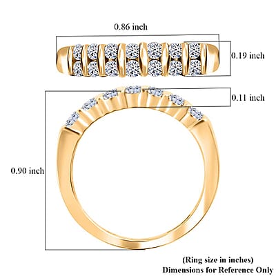 Luxuriant Lab Grown Diamond G-H SI 0.50 ctw Band Ring in 18K Vermeil Yellow Gold Over Sterling Silver (Size 10.0)