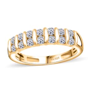 Luxuriant Lab Grown Diamond G-H SI 0.50 ctw Band Ring in 18K Vermeil Yellow Gold Over Sterling Silver (Size 6.0)