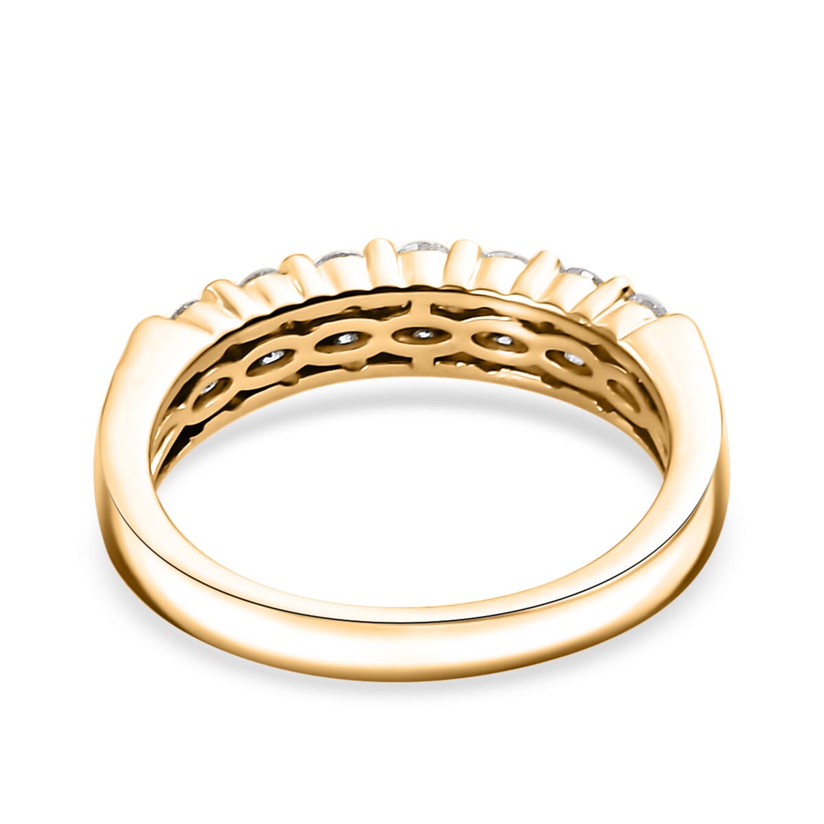Luxuriant Lab Grown Diamond G-H SI 0.50 ctw Band Ring in 18K Vermeil Yellow Gold Over Sterling Silver (Size 8.0) image number 4