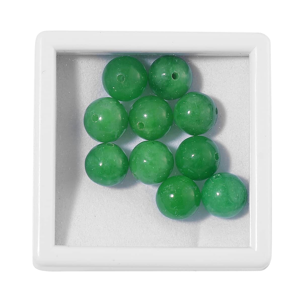 Set of 10pcs Green Jade 7-8mm Beads 50.00 ctw image number 4